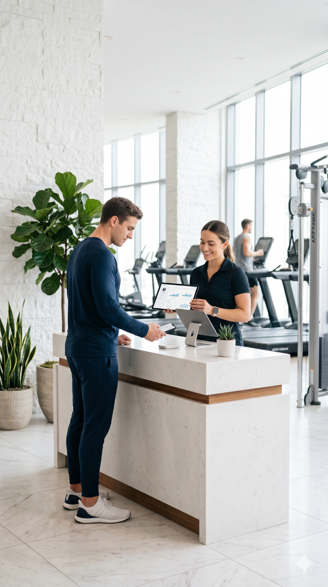 Recepção de academia premium usando o Zenith